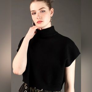 Kate Hewko CROPPED MOCK NECK SWEATER
